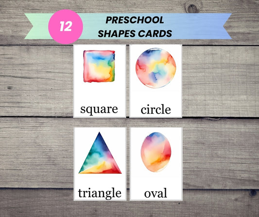 12 Shapes - Educational Printable Flash Cards