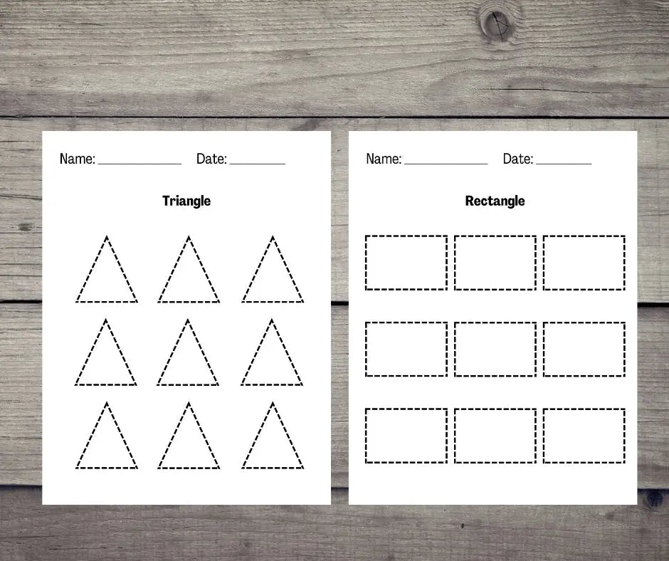 preschool shape tracing worksheets